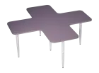 PLAYFORM 219 modulární hravé stoly, výška 750 mm, kovová podnož bílá, deska 25 mm, šeříková